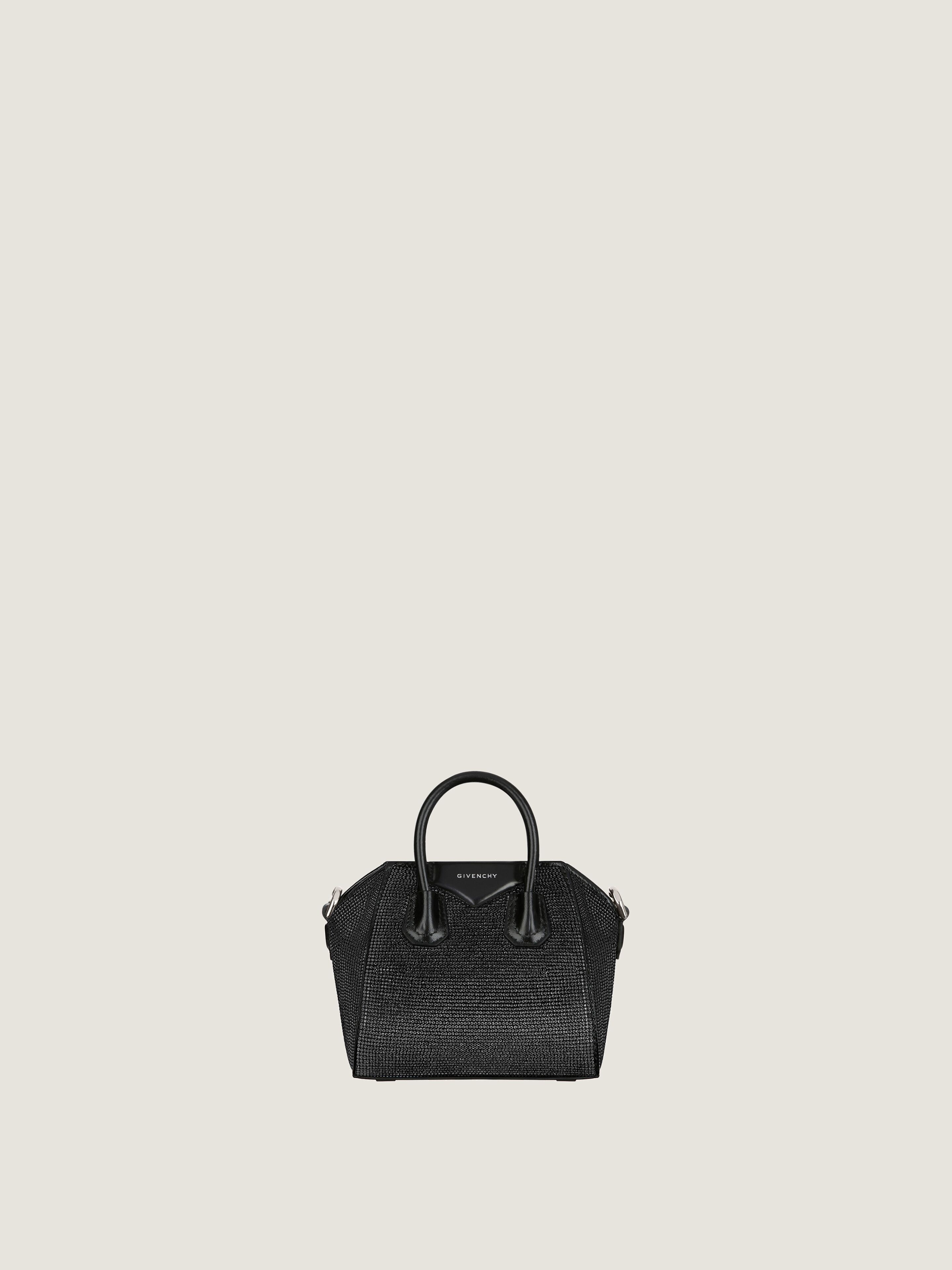 Micro Antigona bag in satin with strass